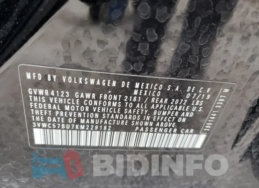 3VWC57BU7KM229182 Photo# 12