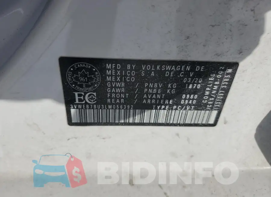 3VWEB7BU3LM056392 Photo# 13
