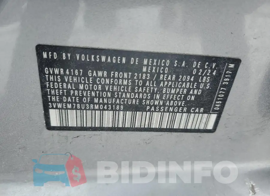 3VWEM7BU3RM043189 Photo# 12