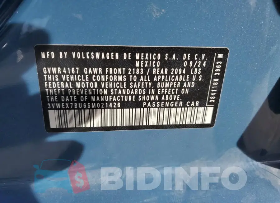 3VWEX7BU6SM021426 Photo# 12