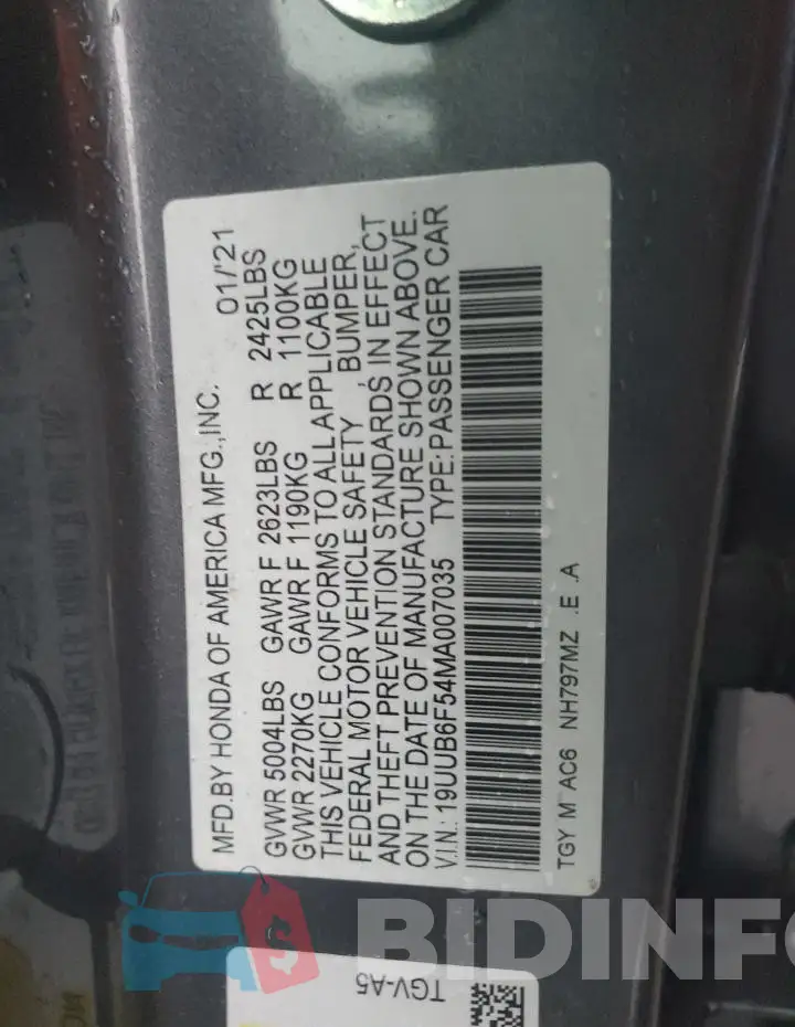 19UUB6F54MA007035 Photo# 12
