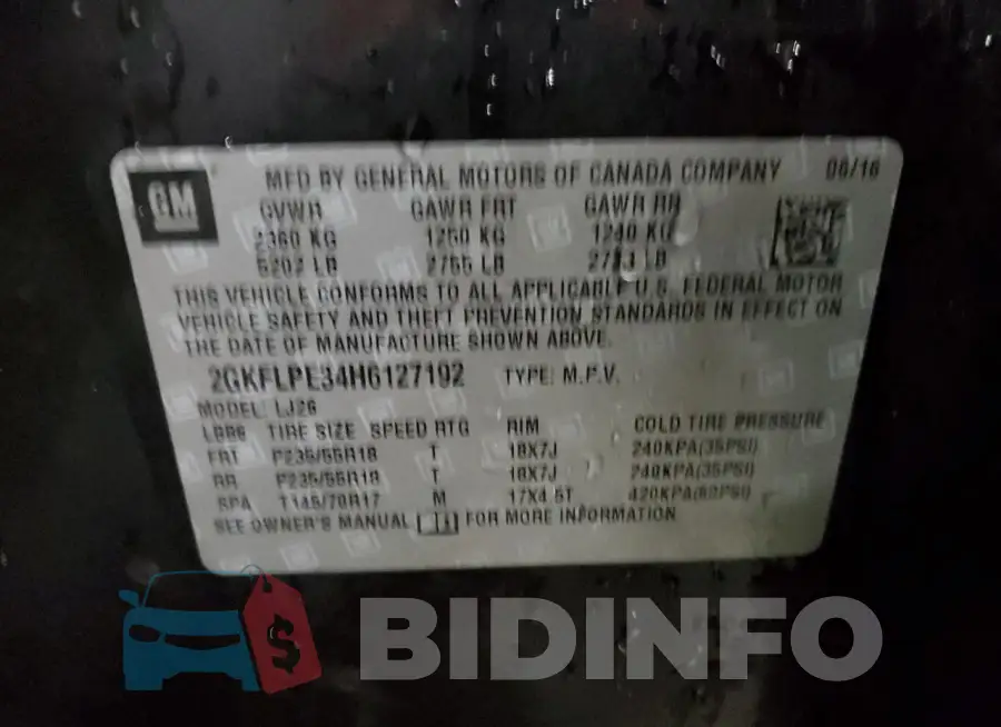 2GKFLPE34H6127192 Photo# 13