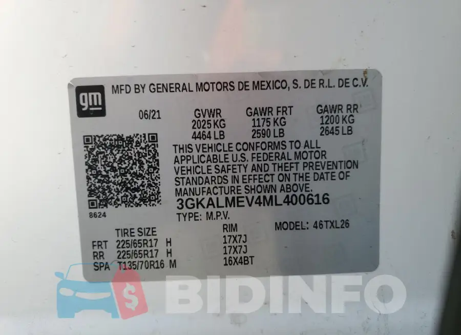 3GKALMEV4ML400616 Photo# 13