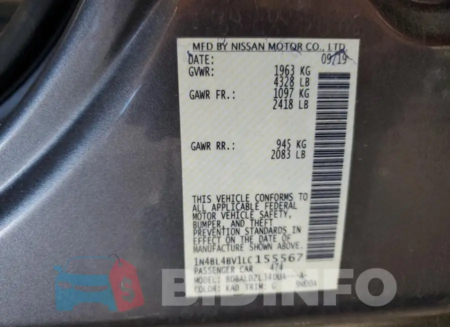1N4BL4BV1LC155567 Photo# 13