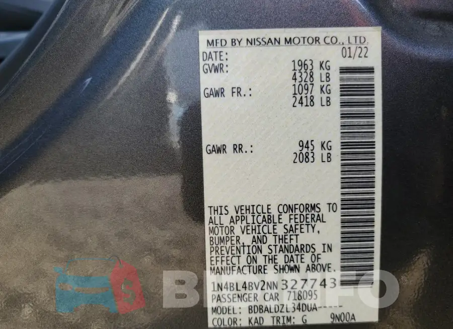 1N4BL4BV2NN327743 Photo# 13