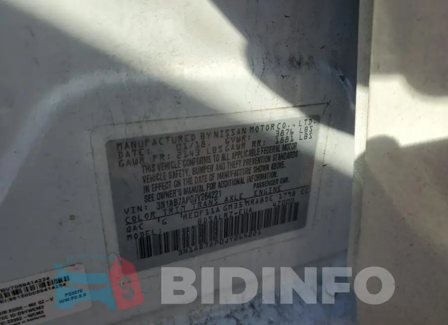 3N1AB7AP0JY264221 Photo# 13