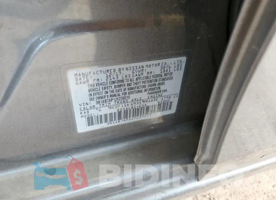 3N1AB7AP1JY239019 Photo# 12