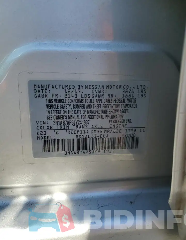 3N1AB7AP5JY241937 Photo# 12