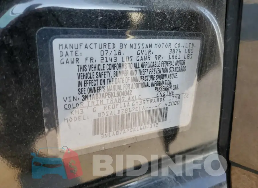 3N1AB7AP5KL604042 Photo# 13