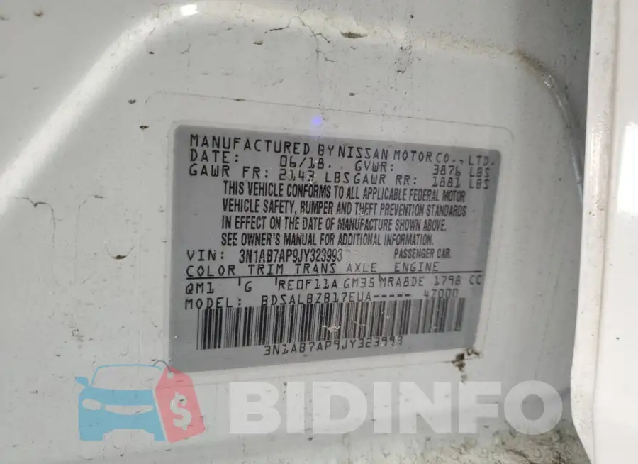 3N1AB7AP9JY323993 Photo# 13