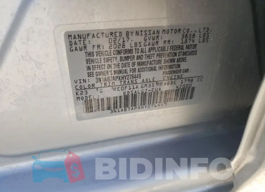 3N1AB7APXHY276449 Photo# 12