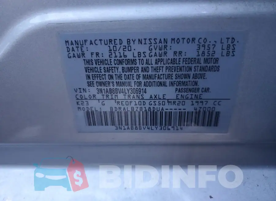 3N1AB8BV4LY306914 Photo# 12