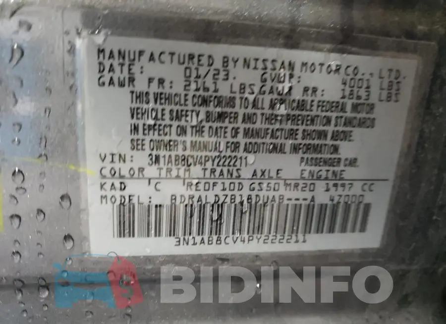 3N1AB8CV4PY222211 Photo# 12