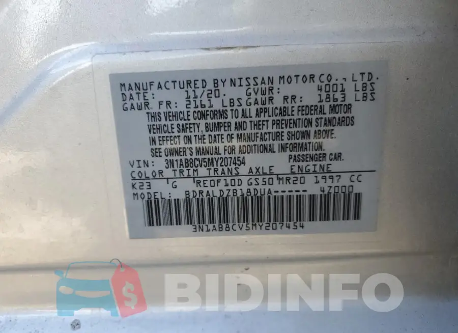 3N1AB8CV5MY207454 Photo# 12