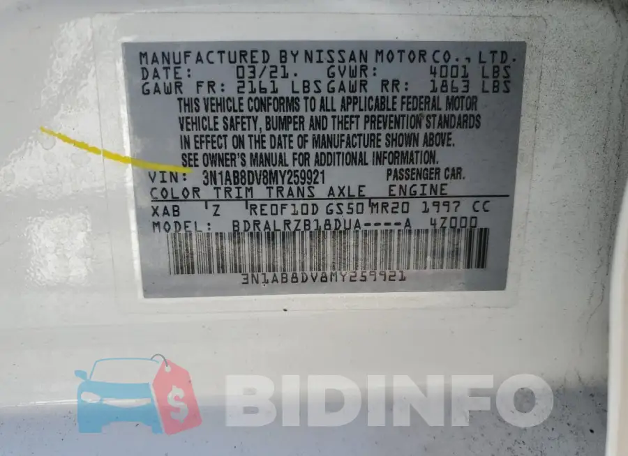 3N1AB8DV8MY259921 Photo# 12