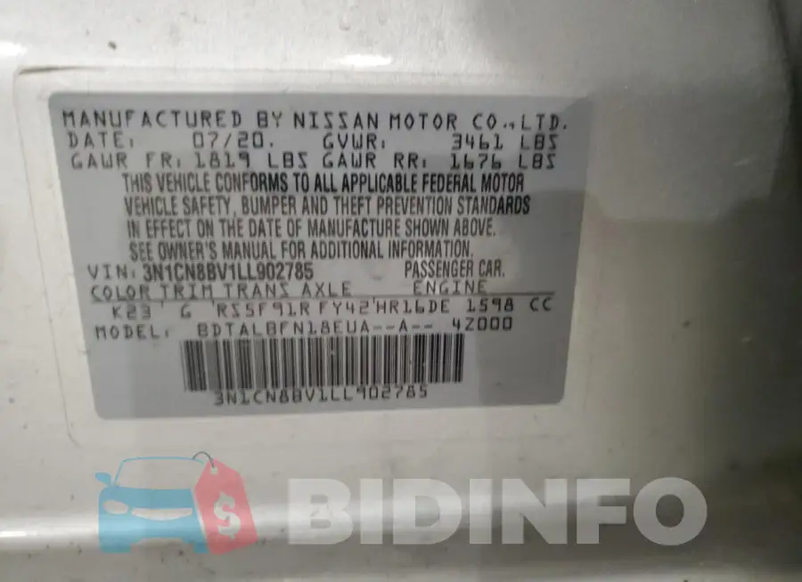 3N1CN8BV1LL902785 Photo# 12