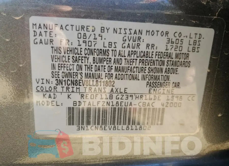 3N1CN8EV8LL811802 Photo# 12
