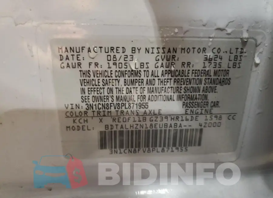 3N1CN8FV8PL871955 Photo# 12