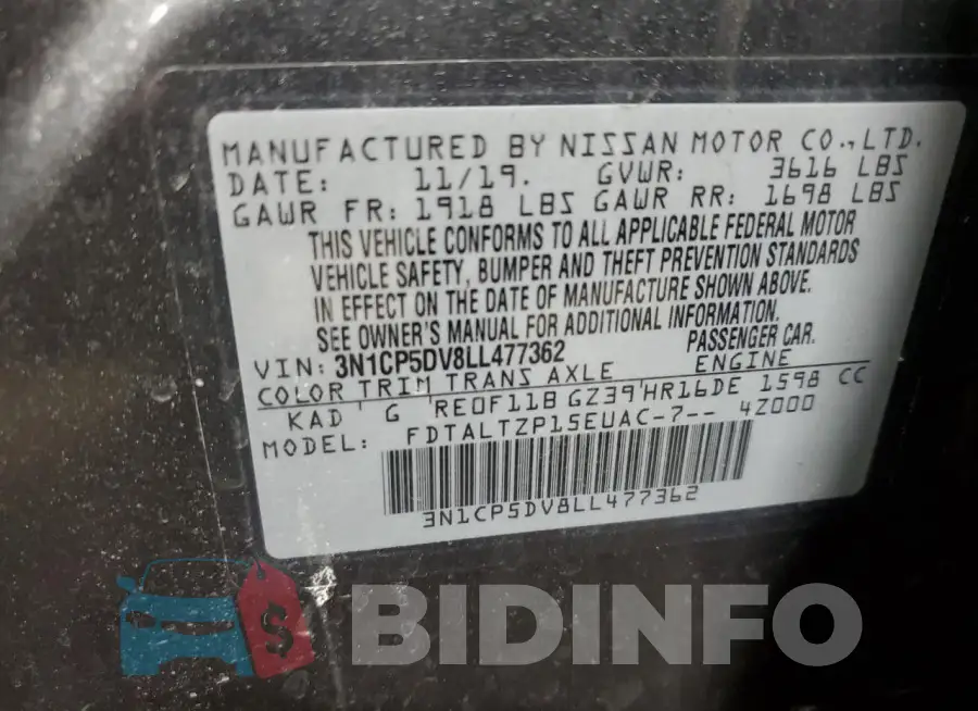 3N1CP5DV8LL477362 Photo# 12