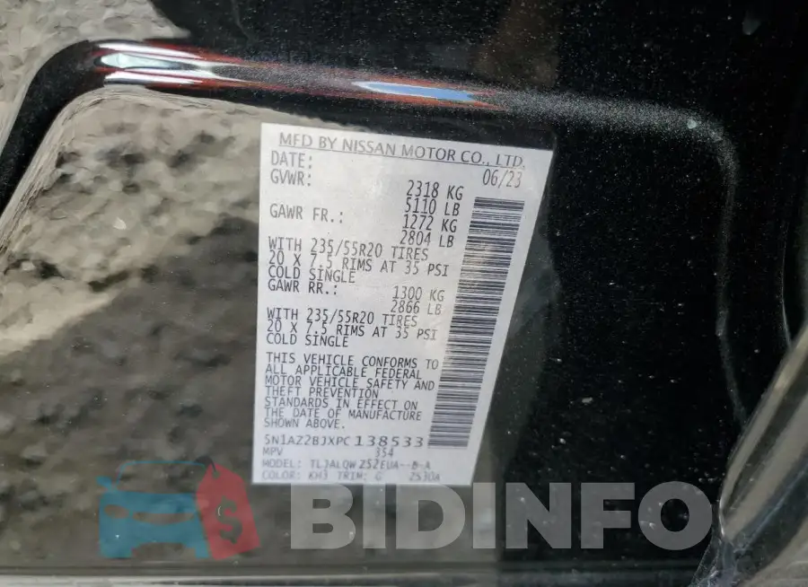5N1AZ2BJXPC138533 Photo# 12