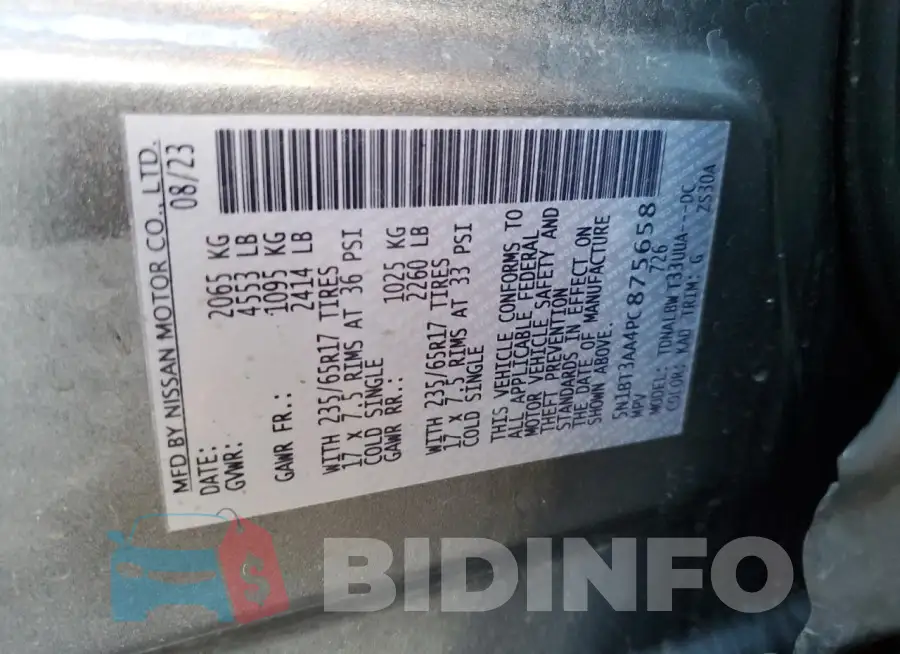 5N1BT3AA4PC875658 Photo# 13