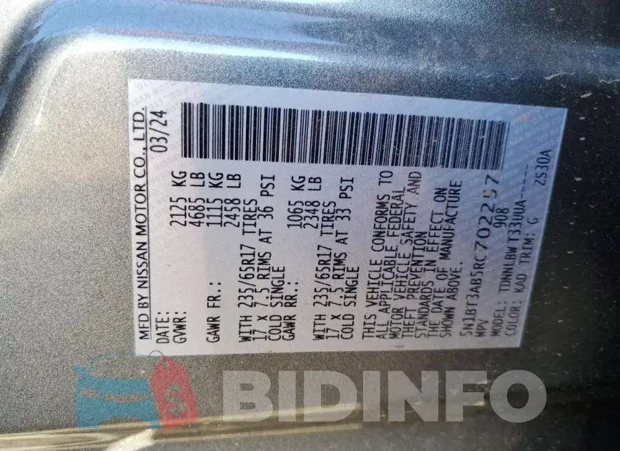 5N1BT3AB5RC702257 Photo# 13