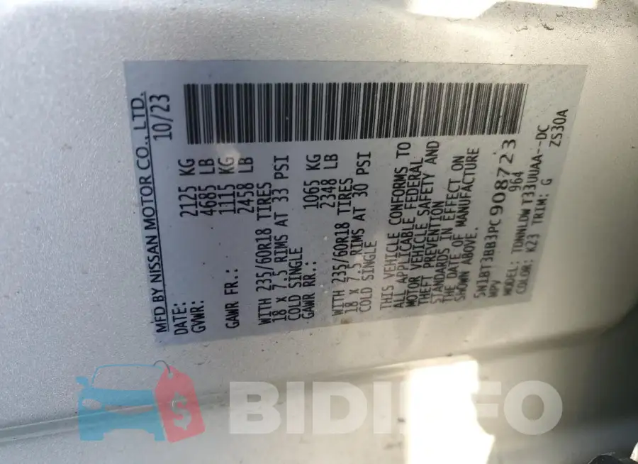 5N1BT3BB3PC908723 Photo# 13