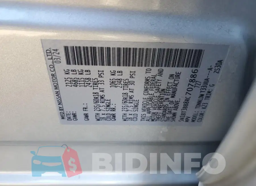 5N1BT3BB8RC707886 Photo# 14