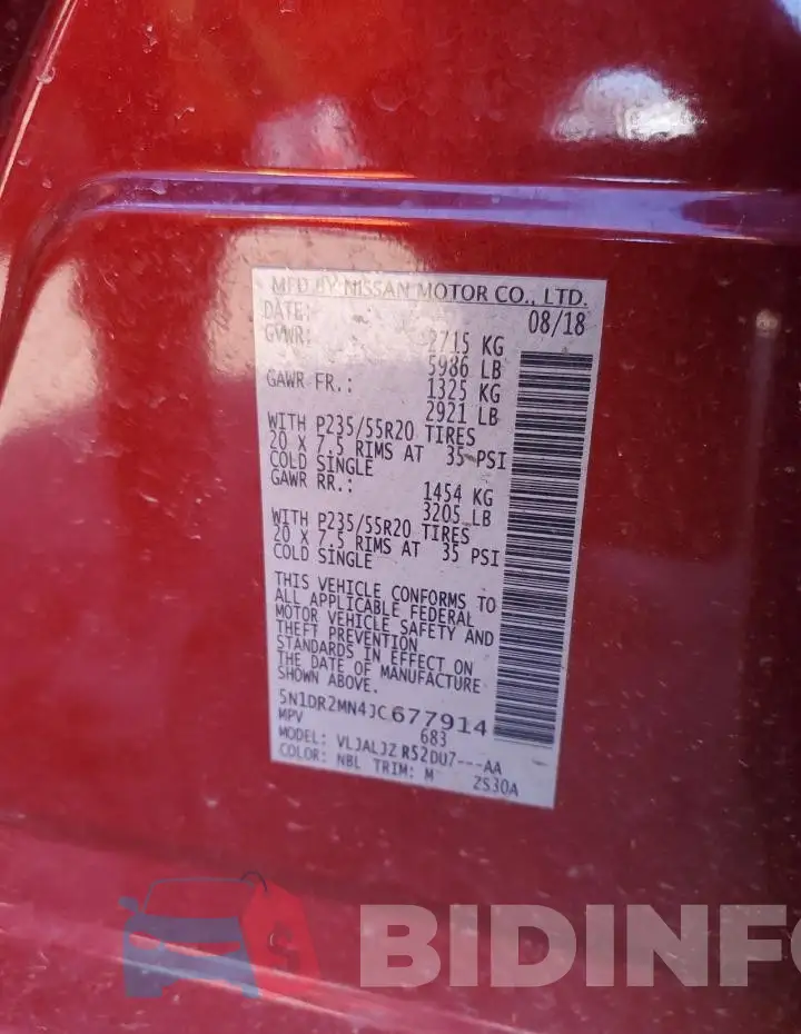 5N1DR2MN4JC677914 Photo# 13