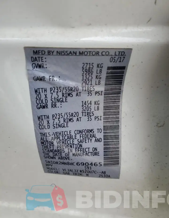 5N1DR2MN8HC690465 Photo# 13