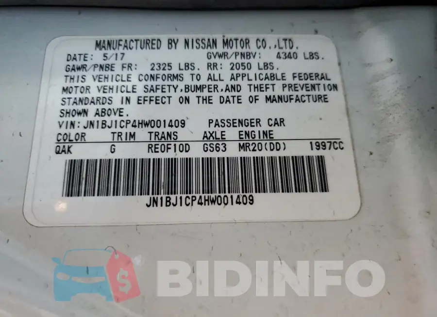 JN1BJ1CP4HW001409 Photo# 12