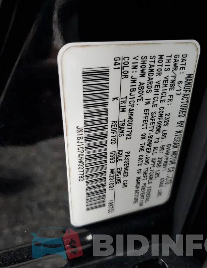 JN1BJ1CP4HW007792 Photo# 13