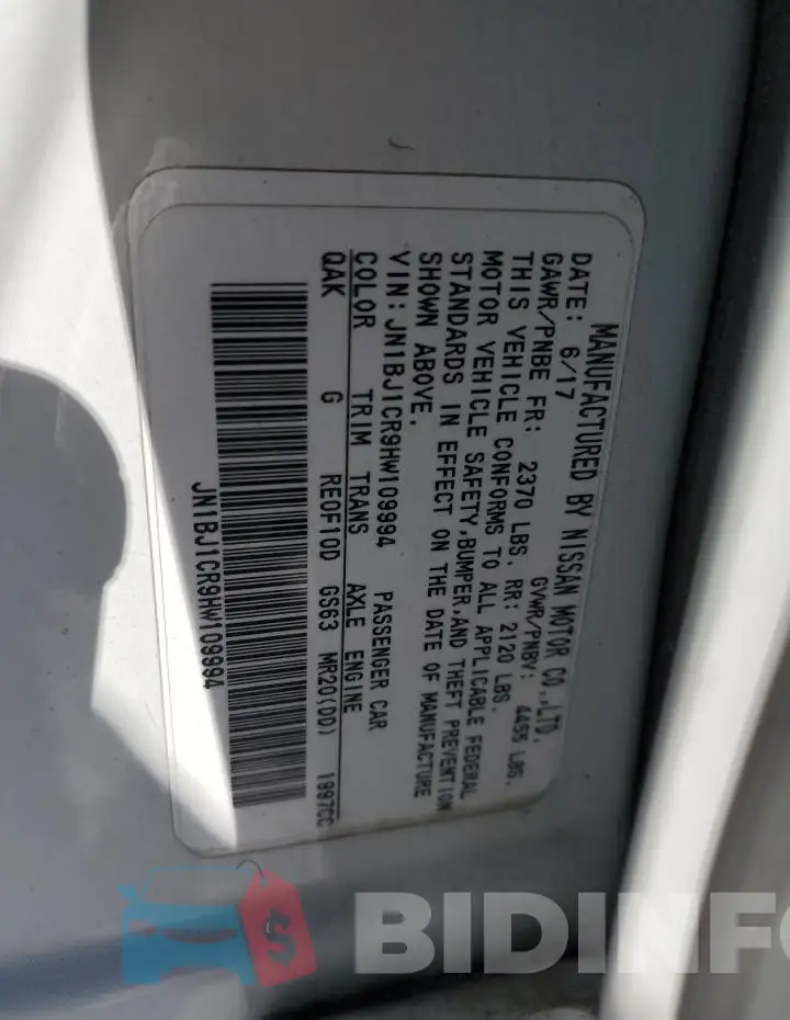 JN1BJ1CR9HW109994 Photo# 13