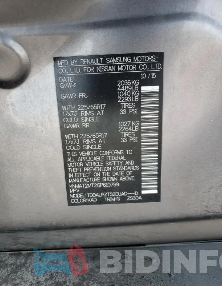 KNMAT2MT2GP610799 Photo# 13