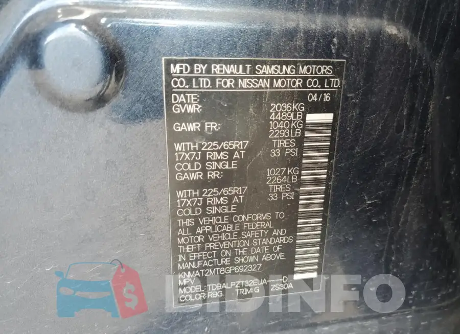 KNMAT2MT8GP692327 Photo# 13