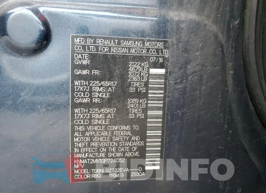 KNMAT2MV1GP724052 Photo# 13