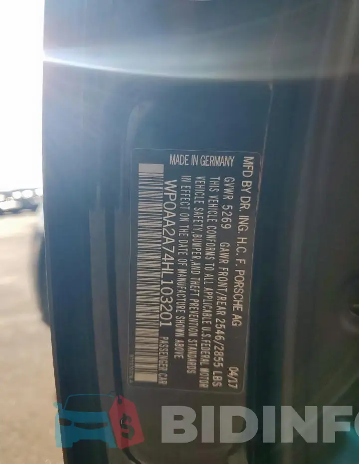 WP0AA2A74HL103201 Photo# 12
