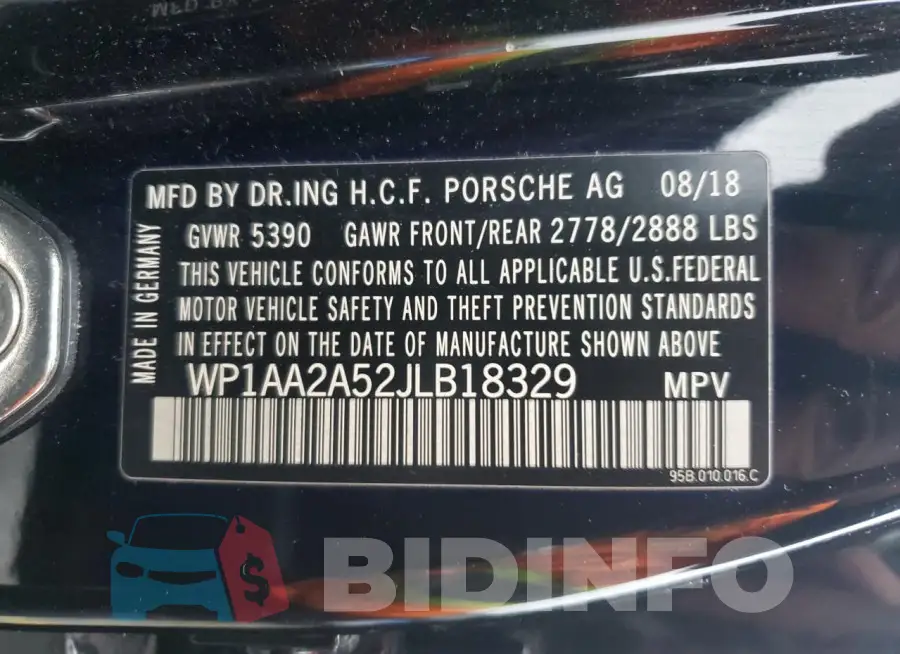 WP1AA2A52JLB18329 Photo# 14
