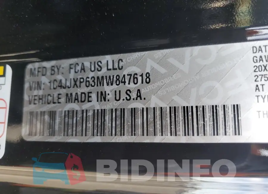 1C4JJXP63MW847618 Photo# 14