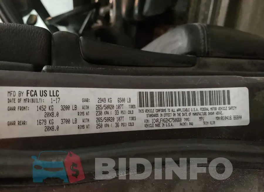 1C4RJFAG2HC750660 Photo# 13