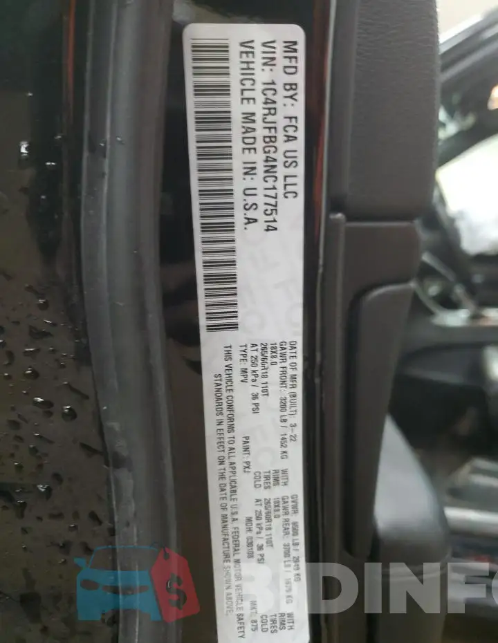 1C4RJFBG4NC177514 Photo# 14