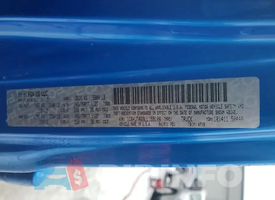 1C6HJTAG9LL159106 Photo# 13