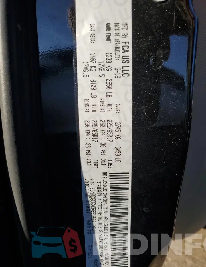 2C4RDGCGXKR691866 Photo# 13