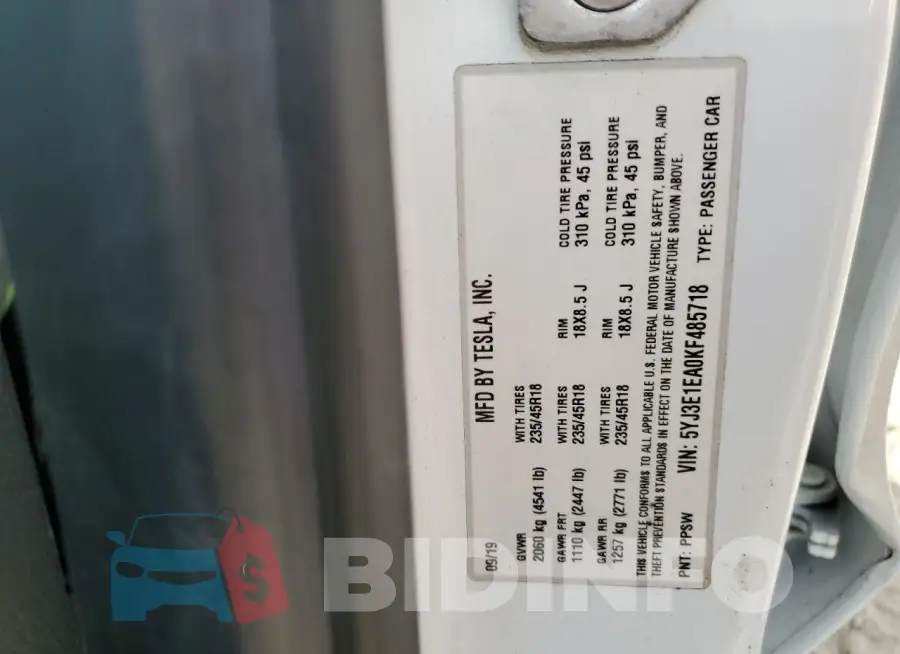 5YJ3E1EA0KF485718 Photo# 12