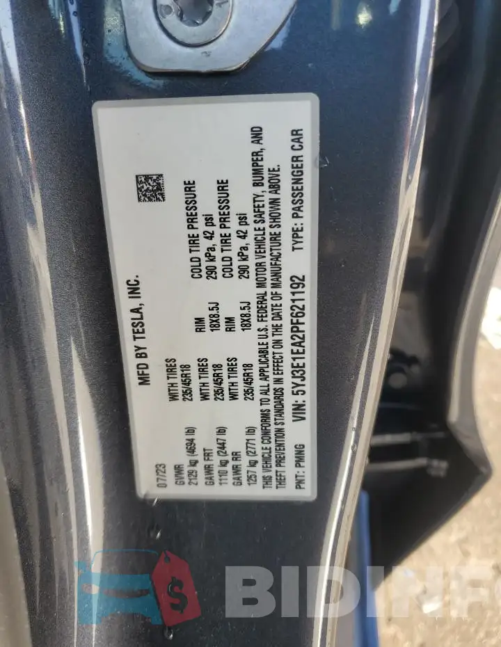 5YJ3E1EA2PF621192 Photo# 13