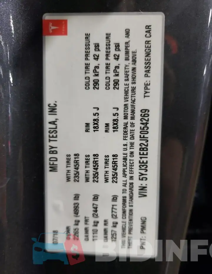 5YJ3E1EB2JF054269 Photo# 12