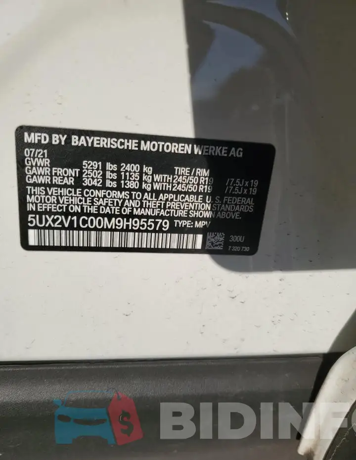5UX2V1C00M9H95579 Photo# 14
