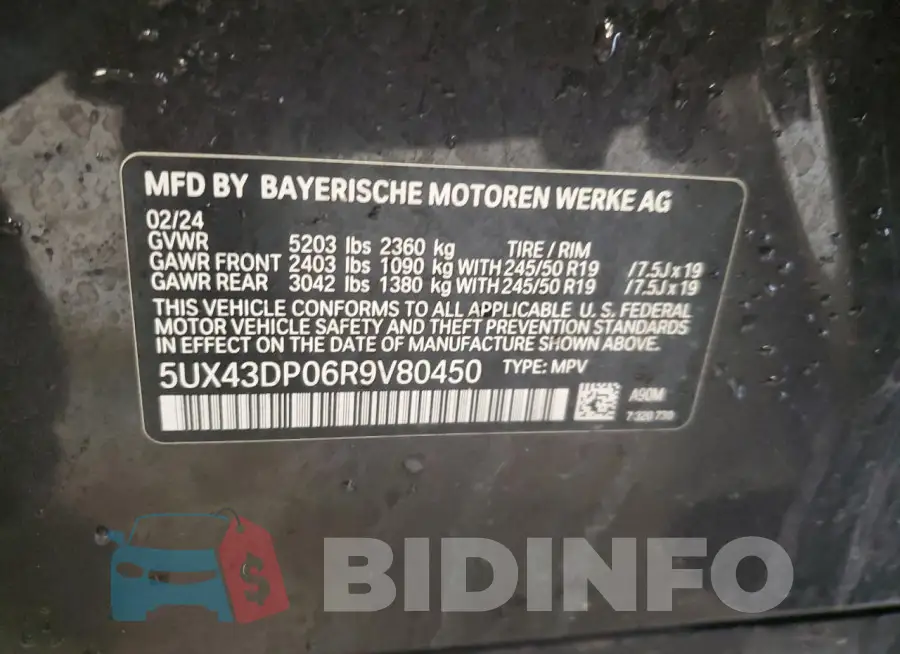 5UX43DP06R9V80450 Photo# 13
