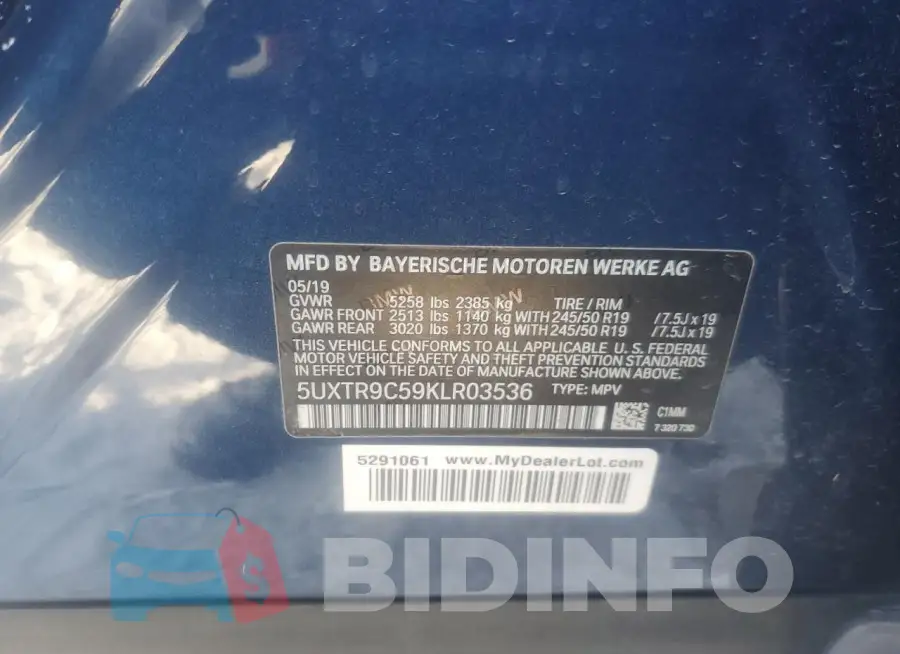 5UXTR9C59KLR03536 Photo# 13