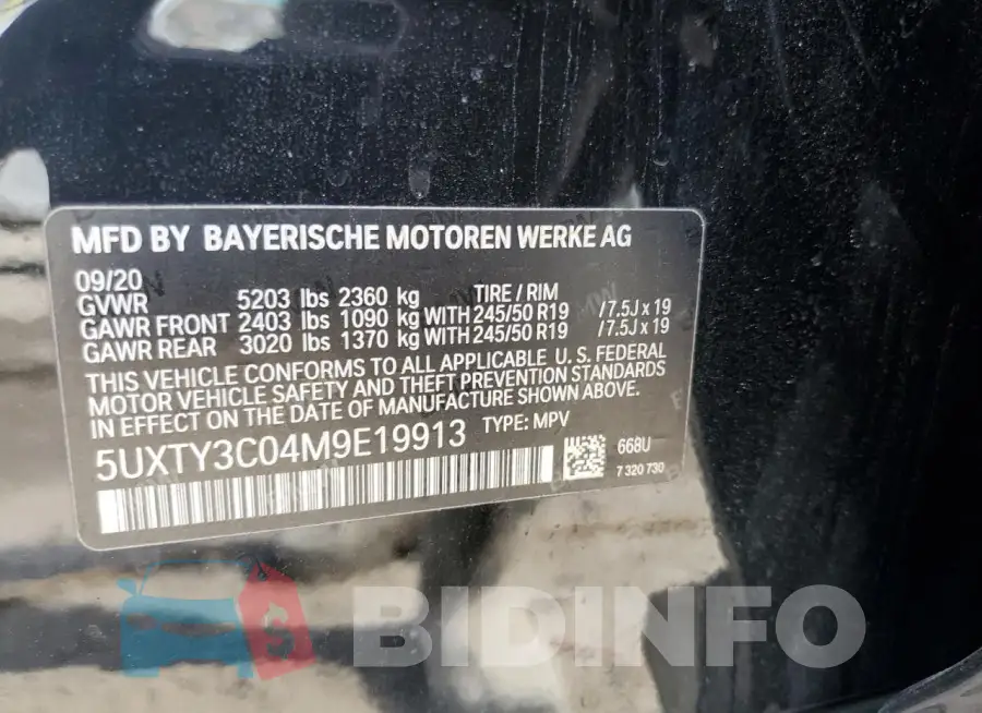 5UXTY3C04M9E19913 Photo# 13